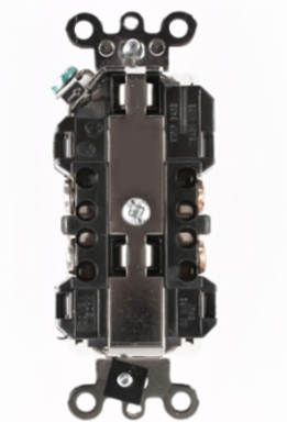 Decora Plus 15 Amp Duplex Receptacle Outlet, Industrial Grade, Self-Grounding, Brown