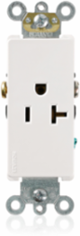Decora Plus 20 Amp Single Outlet, Smooth Face, NEMA 5-20R, Self-Grounding