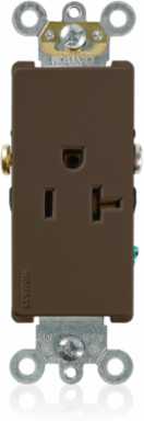 20 Amp Decora Plus Single Receptacle Outlet, Commercial Grade, NEMA 5-20R