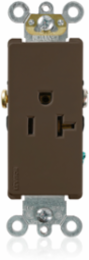 20 Amp Decora Plus Single Receptacle Outlet, Commercial Grade, NEMA 5-20R