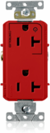 20 Amp Decora Plus Duplex Receptacle/Outlet, Industrial Grade, Self-Grounding, Marked Controlled
