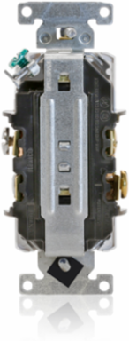 Decora Plus 20 Amp Industrial Grade Duplex Receptacle, Self-Grounding, Controlled Outlets
