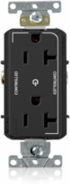 Decora Plus 20 Amp Industrial Grade Duplex Receptacle, Self-Grounding, Controlled Outlets