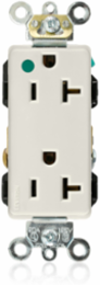 Decora Plus Hospital Grade Duplex Receptacle Outlet, 20 Amp, 125 Volt, Light Almond