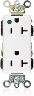 20 Amp Hospital Grade Decora Plus Duplex Receptacle, NEMA 5-20R, 125 Volt