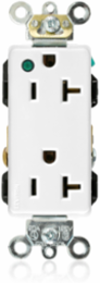 20 Amp Hospital Grade Decora Plus Duplex Receptacle, NEMA 5-20R, 125 Volt