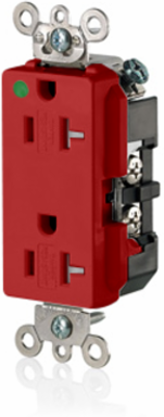 20 Amp Hospital Grade Duplex Receptacle, Tamper-Resistant, Self-Grounding, NEMA 5-20R