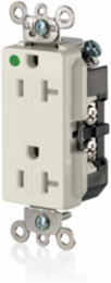 20 Amp Decora Plus Duplex Receptacle, Hospital Grade, Tamper-Resistant, Self-Grounding