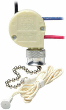 Pull Chain Switch 3 Speed Four Position 3A-250V AC 6A-125V AC 3-3/4 Inch Chain