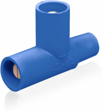 3-Way T Connector, Female-Male-Male, 400 Amp, 600 Volt, Type 3R Rated, Blue