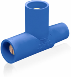 3-Way T Connector, Female-Male-Male, 400 Amp, 600 Volt, Type 3R Rated, Blue