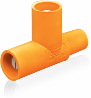 Paralleling Tee Adapter 400 Amp Female-Male-Male Orange