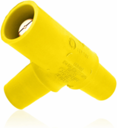Tapping Tee Adapter, Female-Female-Male, 400 Amp Max, Yellow