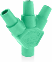 3-Fer Adapter, Male-Female-Female-Female, 400 Amp, 600 Volt, Green