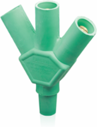 400 Amp Female-Male-Male-Male Reverse 3-Fer Adapter, NEMA Type 3R, Green