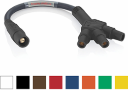 Soft 3-Fer Adapter, 24 Inch Cable, Male-Female-Female-Female, 400 Amp Max