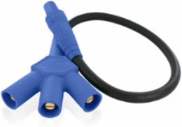 Soft 3-Fer, Female to Male/Male/Male, 24 Inch Cable, 400 Amp Max, Blue