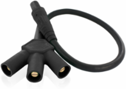 Female to Male-Male-Male Tri-Tap Plug 4/0, 400 Amp, 24 Inch Length