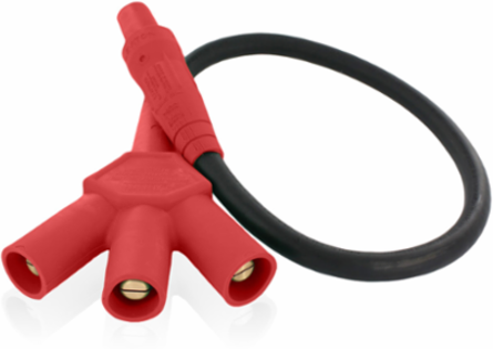 Soft Reverse 3-Fer Adapter, 24 Inch Cable, 400 Amp, Red