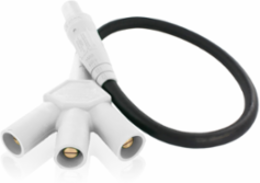 Female to Male-Male-Male Tri-Tap Plug, 4/0, 24 Inch Cable Length, 400 Amp Max