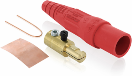 Male Plug 2/0-4/0 AWG, 400 Amp Max, Red, NEMA Type 3R, Single Set Screw