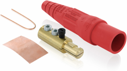 Male Plug, 2/0 - 4/0 AWG, 400 Amp Max, Double Set Screw Termination