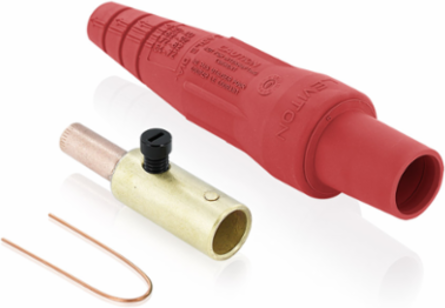 Female Plug #2 - #1 AWG, Crimp Tube Termination, 220 Amp, Red