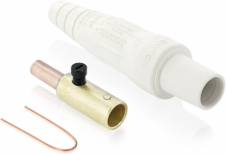 Female Plug #2 - #1 AWG Crimp Tube Termination, 220 Amp, NEMA 3R, White