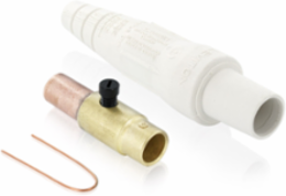 Female Plug 3/0-4/0 AWG Crimp Tube, 400 Amp Max, NEMA 3R Rated, White