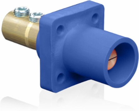 Male Receptacle, 90-Degree, 2/0-4/0 AWG, 400 Amp, Double Set Screw Termination