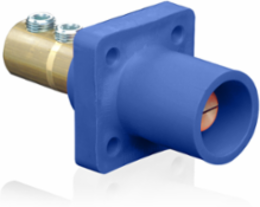 Male Receptacle, 90-Degree, 2/0-4/0 AWG, 400 Amp, Double Set Screw Termination