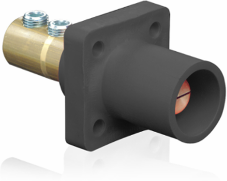 Male Receptacle 90-Degree, 2/0-4/0 AWG, 400 Amp, Black