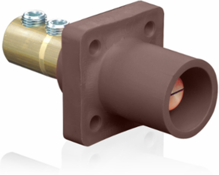 90-Degree Male Receptacle, 2/0-4/0 AWG, 400 Amp, Double Set Screw Termination