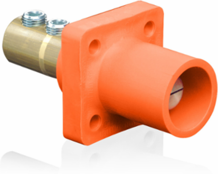Male Receptacle 90-Degree, 2/0-4/0 AWG, 400 Amp Max, Double Set Screw Termination