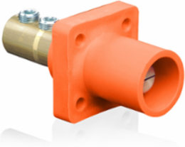 Male Receptacle 90-Degree, 2/0-4/0 AWG, 400 Amp Max, Double Set Screw Termination