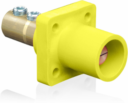 Male Receptacle 90 Degree, 2/0-4/0 AWG, 400 Amp Max, Yellow