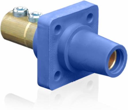 Female Receptacle 90-Degree, 2/0-4/0 AWG, 400 Amp, Double Set Screw Termination
