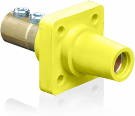 Female Receptacle 90-Degree, 2/0-4/0 AWG, 400 Amp, Double Set Screw Termination