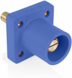 90-Degree Male Receptacle, #2 - 4/0 AWG, 1.125 Inch Stud, 400 Amp, Blue