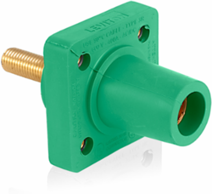 Female Receptacle, 90-Degree, #2 - 4/0 AWG, 400 Amp, 1.125 Inch Threaded Stud