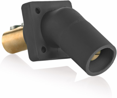 Male Receptacle, 45-Degree, 2/0-4/0 AWG, 400 Amp, Double Set Screw Termination