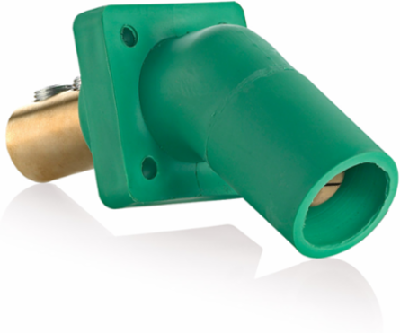 45-Degree Male Receptacle, 2/0 - 4/0 AWG, 400 Amp, Double Set Screw Termination
