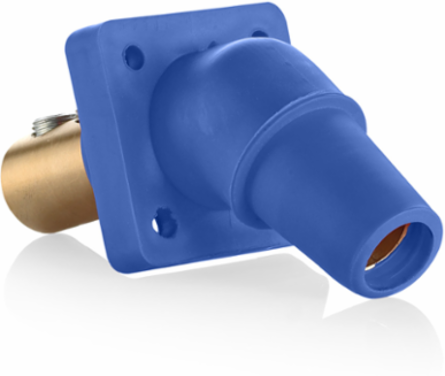 Female Receptacle 45-Degree 2/0-4/0 AWG 400 Amp, Blue