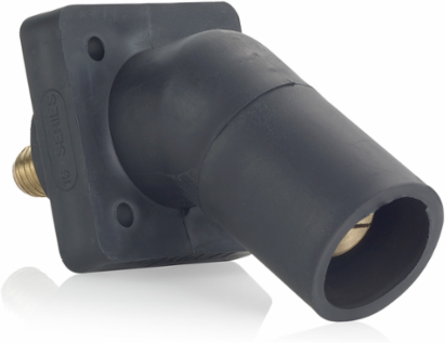 Male Receptacle, 45-Degree, #2-4/0 AWG, 400 Amp Max, 0.75 Inch Threaded Stud