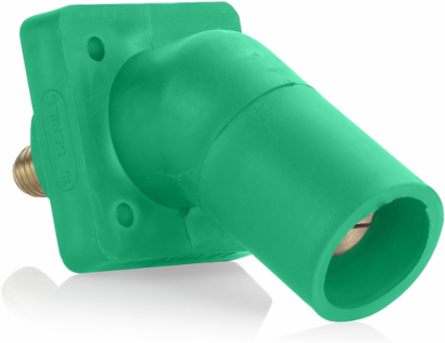 Male Receptacle, 45-Degree, #2 - 4/0 AWG, 400 Amp Max, 3/4 Inch Threaded Stud