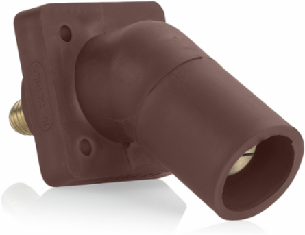 Male Receptacle 45-Degree, #2-4/0 AWG, 400 Amp, 600 Volt, Threaded Stud
