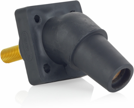Female Panel Mount Receptacle, 400 Amp, 600 Volt, 45 Degree Angle, #2-4/0 AWG