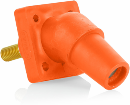 Female Panel Mount Receptacle 45-Degree, 400 Amp, 600 Volt, #2-4/0 AWG