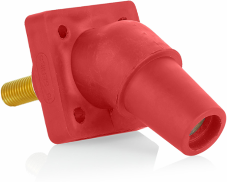 Female Panel Mount Receptacle, 400 Amp, 600 Volt, #2-4/0 AWG, Red