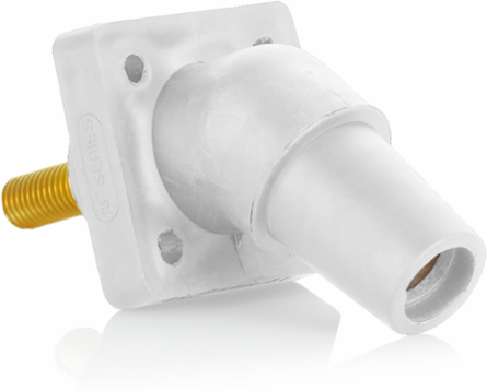 Female Panel Mount Receptacle, 45-Degree, 400 Amp, 600 Volt, #2-4/0 AWG